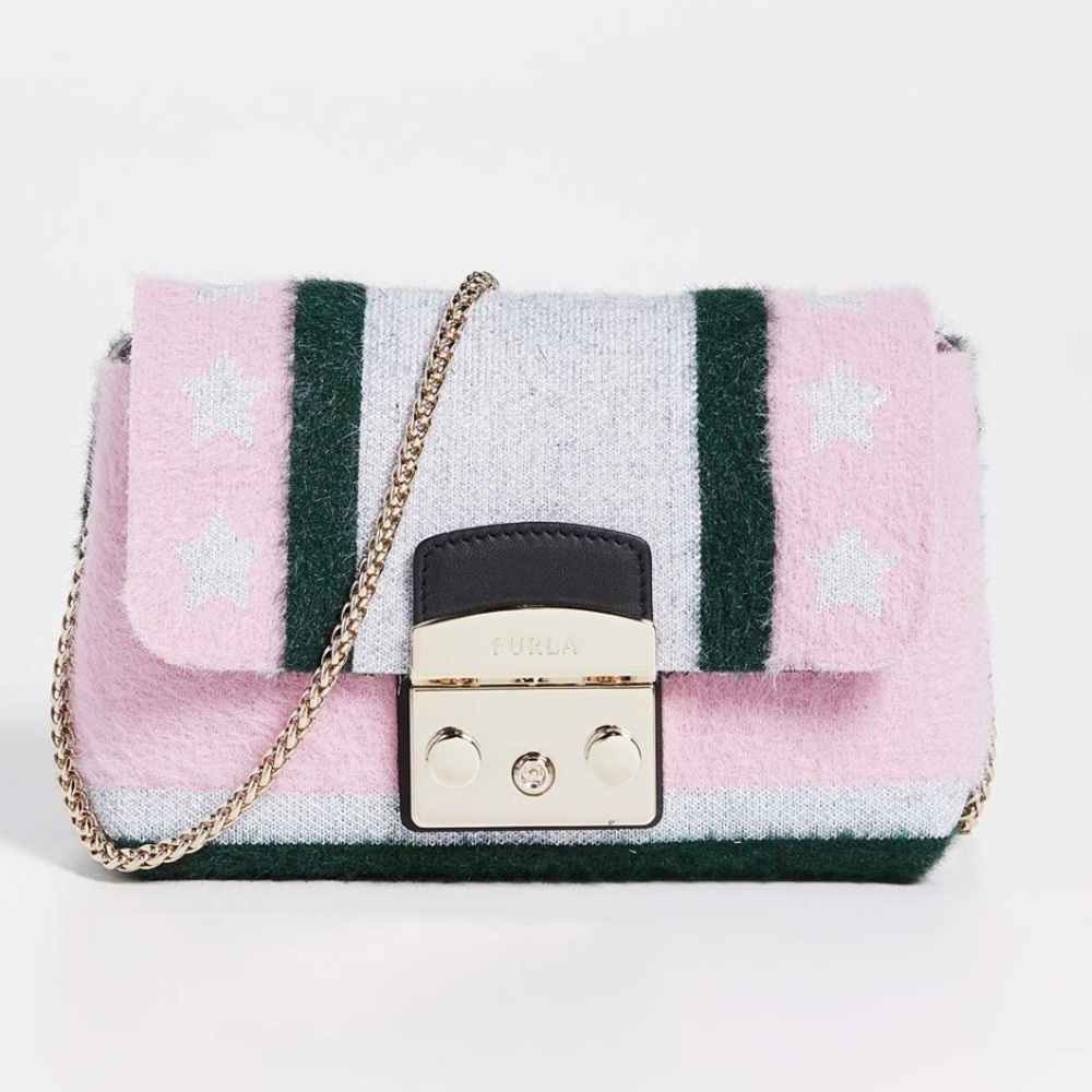 Furla Metropolis Nuvola Pink Silver/Gray and Dark Green Star Mini Bag